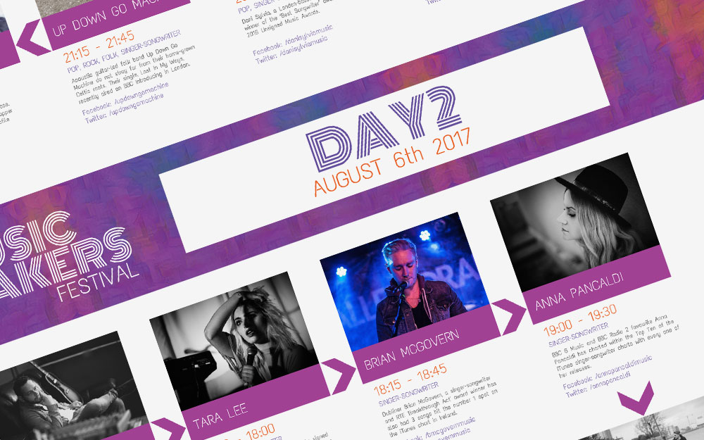 Music Makers Festival poster, showing all artists