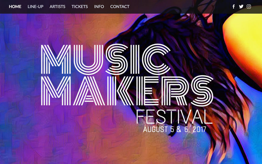 Music Makers Festival website homepage