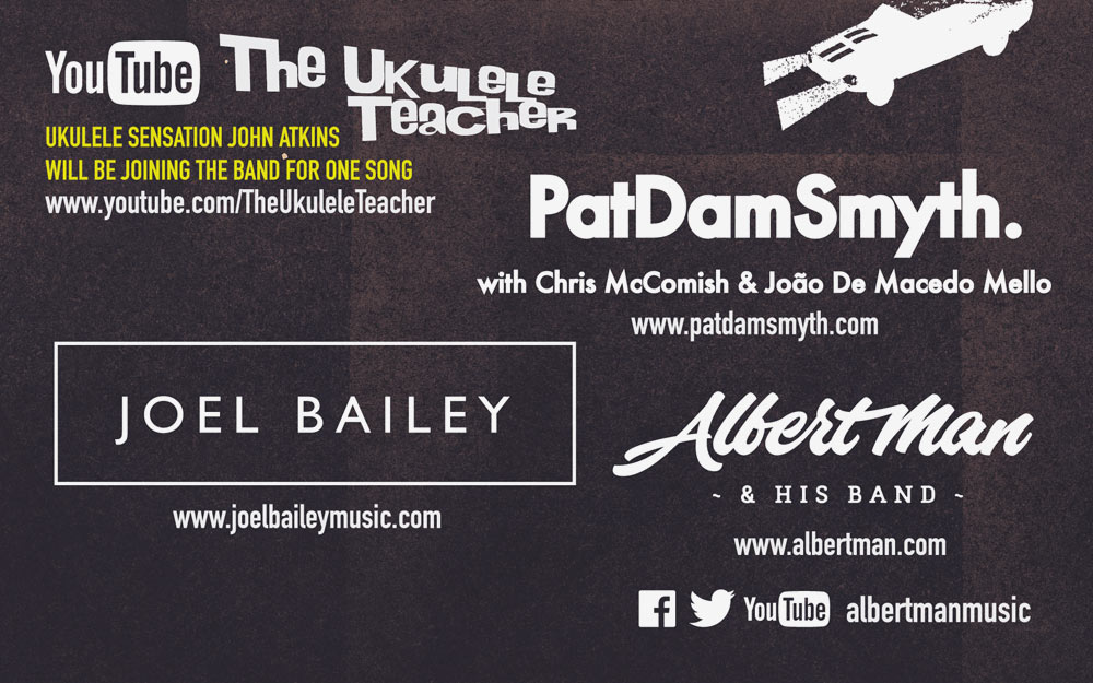 Slam The Brakes On launch night flyer print design - back