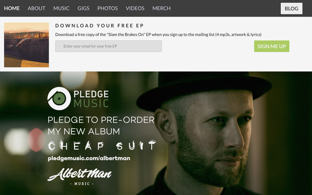 Albert Man homepage April 2016