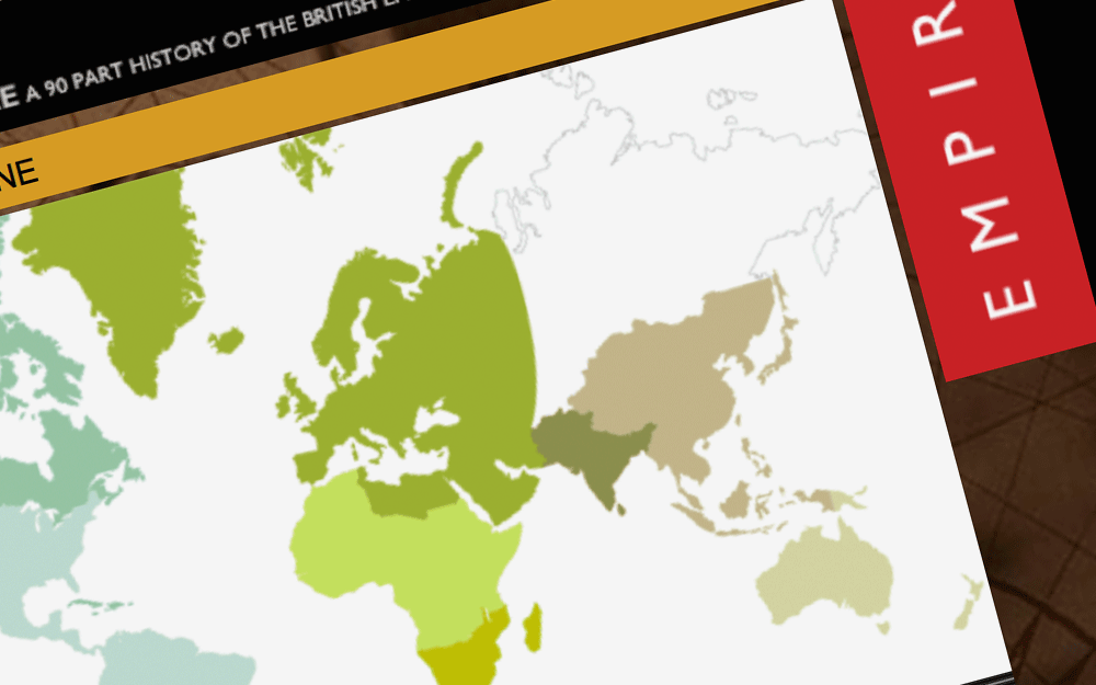 BBC Radio 4's Empire programme interactive timeline, screenshot taken from live site