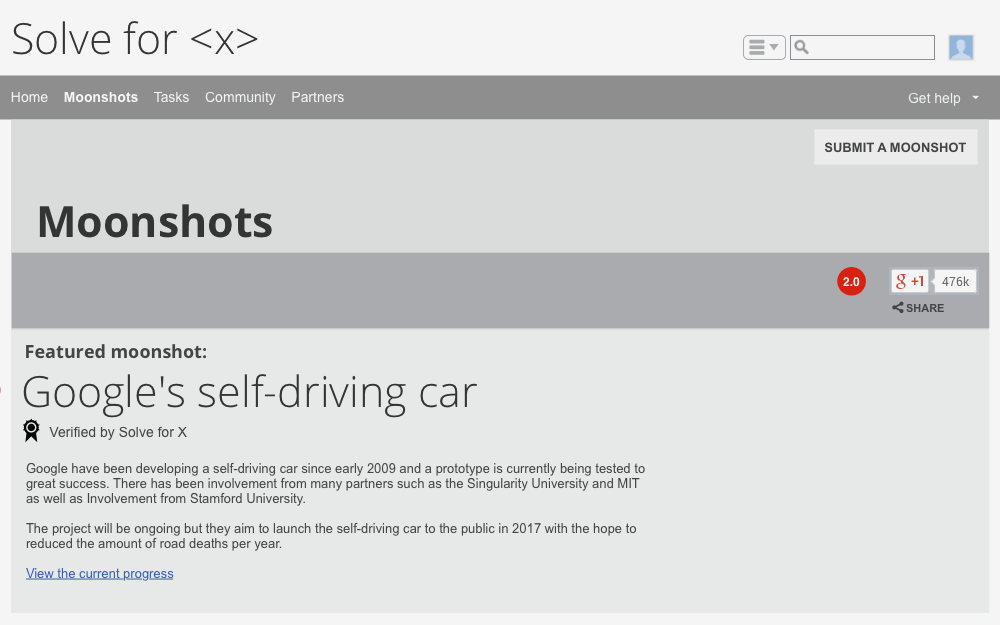 Solve for [X] Moonshots wireframe
