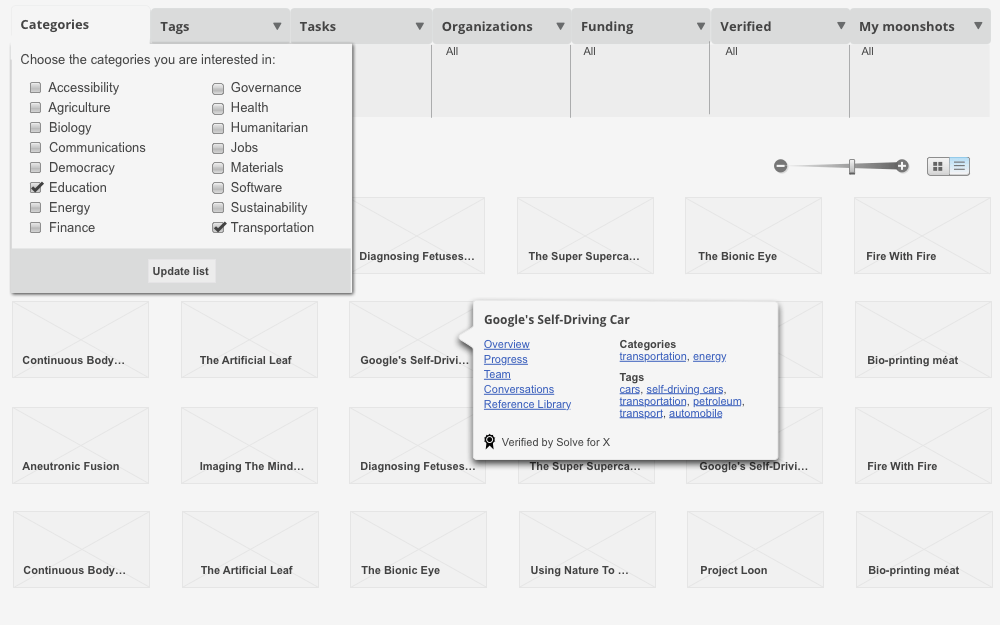 Solve for [X] Moonshots wireframe