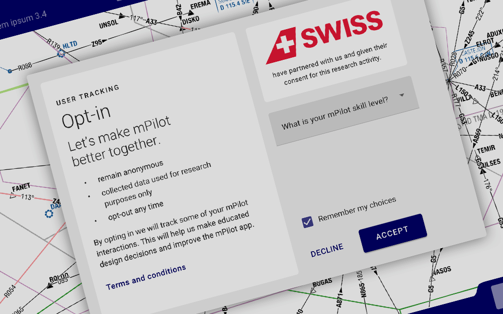 Lufthansa mPilot User-Tracking Opt-in dialogue