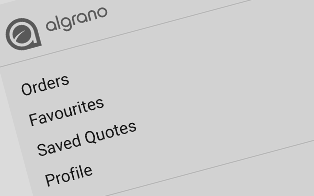 Algrano main navigation